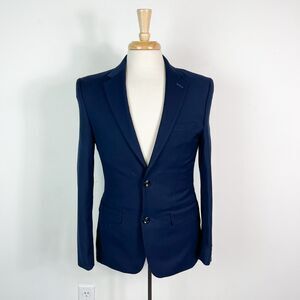 Soul Of London Men's 2 Button Closure Single Breasted Blue Blazer Slim Fit 36R